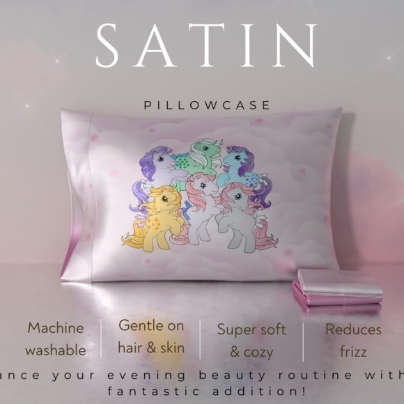 My Little Pony Beauty Silky Satin Standard Pillowcase Cover G1 - Picture 3 of 3